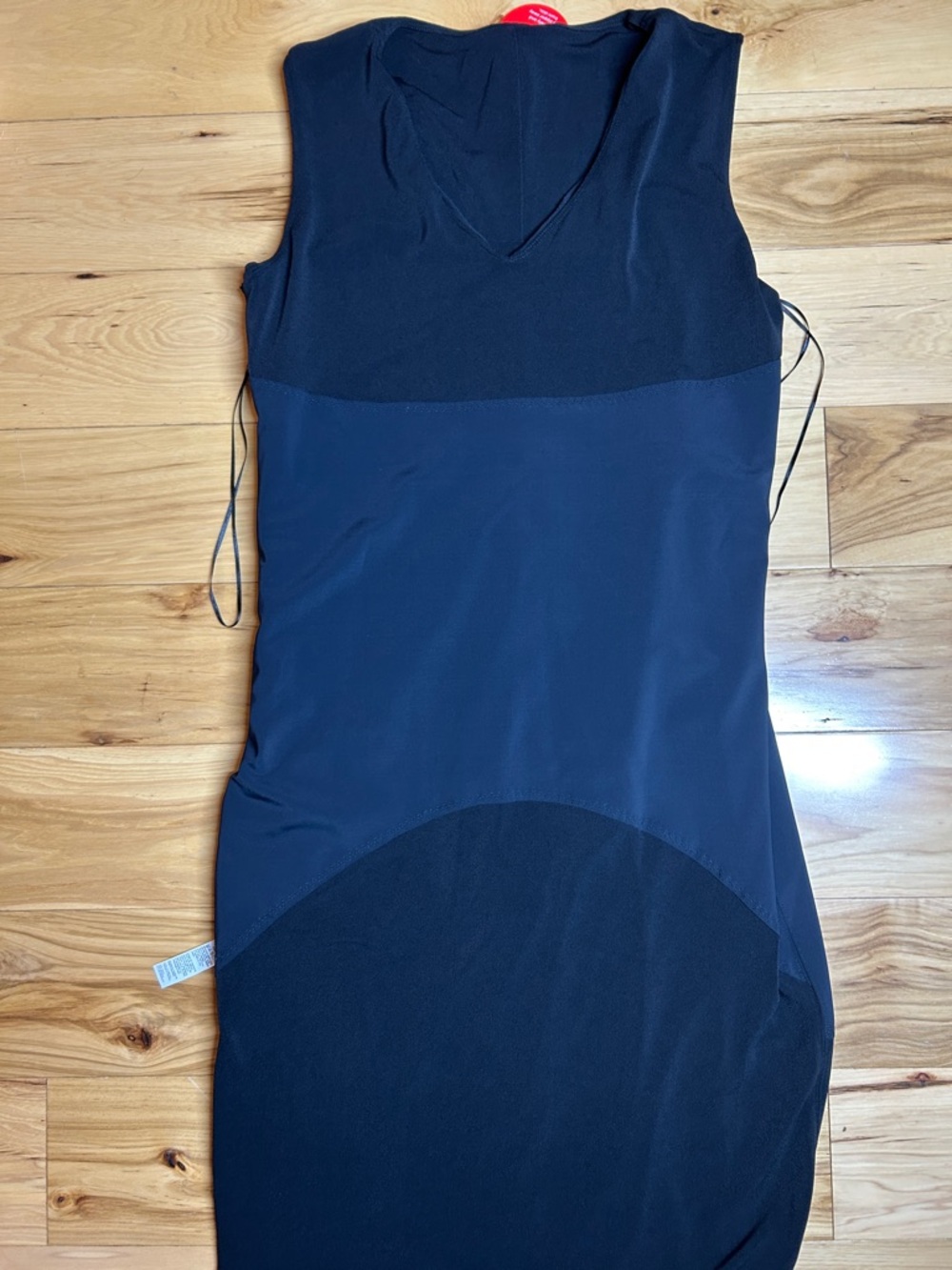 NWT HoneyLove Black Rushed Inner Power Midi Dress w/Hidden Shapewear | Size 1X - Picture 6 of 8